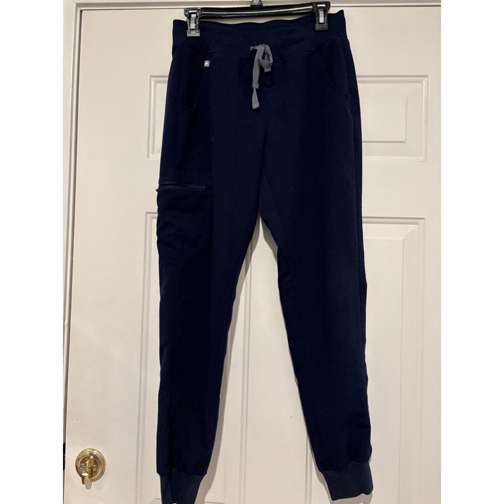 womens sz S navy Figs medical scrub pants #1047 ZIP POCKET ON SIDE DOESN'T WORK